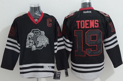 Blackhawks #19 Jonathan Toews Black Ice Stitched NHL Jersey