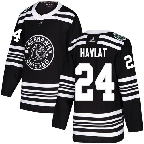 Adidas Blackhawks #24 Martin Havlat Black Authentic 2019 Winter Classic Stitched NHL Jersey - Click Image to Close