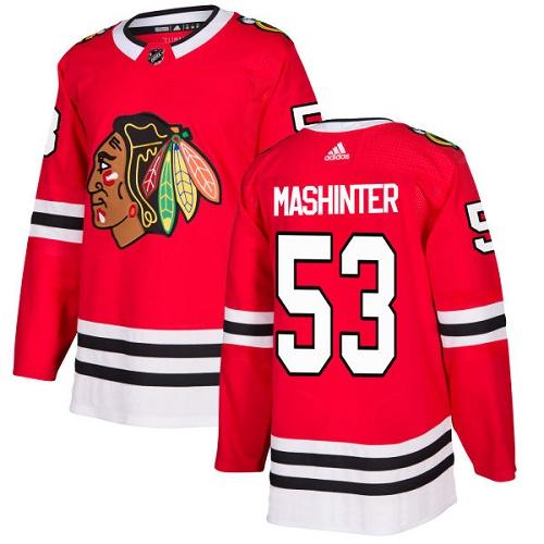 Adidas Blackhawks #53 Brandon Mashinter Red Home Authentic Stitched NHL Jersey - Click Image to Close