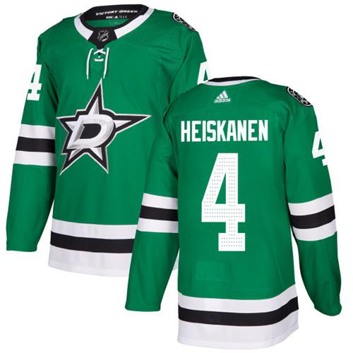 Adidas Stars #4 Miro Heiskanen Green Home Authentic Stitched NHL Jersey - Click Image to Close