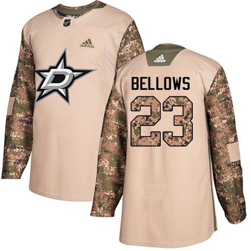 Adidas Stars #23 Brian Bellows Camo Authentic 2017 Veterans Day Stitched NHL Jersey - Click Image to Close