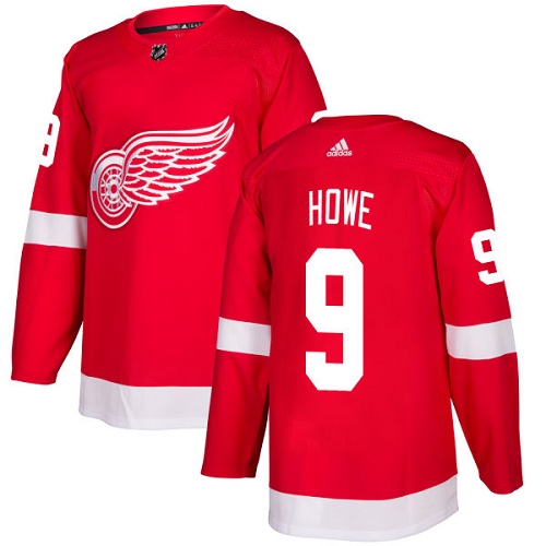 Adidas Red Wings #9 Gordie Howe Red Home Authentic Stitched NHL Jersey