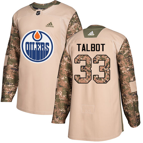 Adidas Oilers #33 Cam Talbot Camo Authentic 2017 Veterans Day Stitched NHL Jersey