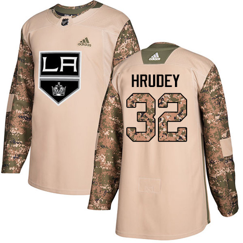 Adidas Kings #32 Kelly Hrudey Camo Authentic 2017 Veterans Day Stitched NHL Jersey - Click Image to Close