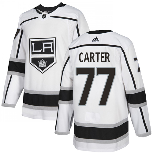 Adidas Kings #77 Jeff Carter White Road Authentic Stitched NHL Jersey - Click Image to Close