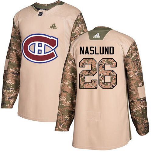 Adidas Canadiens #26 Mats Naslund Camo Authentic 2017 Veterans Day Stitched NHL Jersey - Click Image to Close