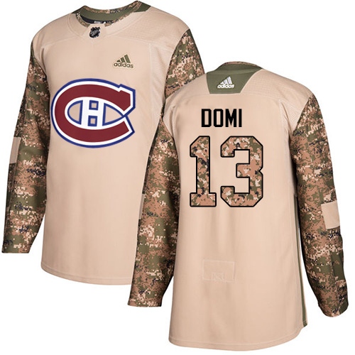 Adidas Canadiens #13 Max Domi Camo Authentic 2017 Veterans Day Stitched NHL Jersey - Click Image to Close