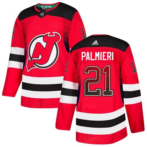 Adidas Devils #21 Kyle Palmieri Red Home Authentic Drift Fashion Stitched NHL Jersey - Click Image to Close