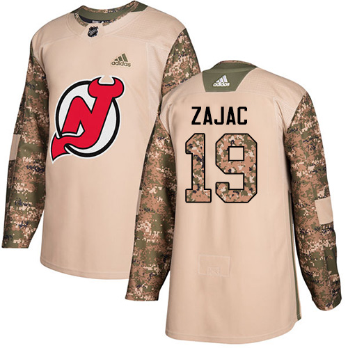 Adidas Devils #19 Travis Zajac Camo Authentic 2017 Veterans Day Stitched NHL Jersey