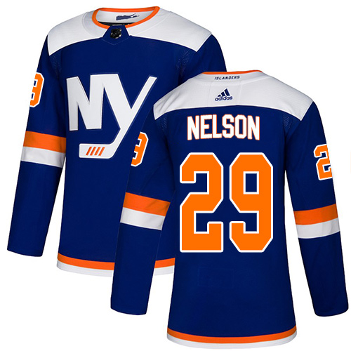 Adidas Islanders #29 Brock Nelson Blue Alternate Authentic Stitched NHL Jersey - Click Image to Close