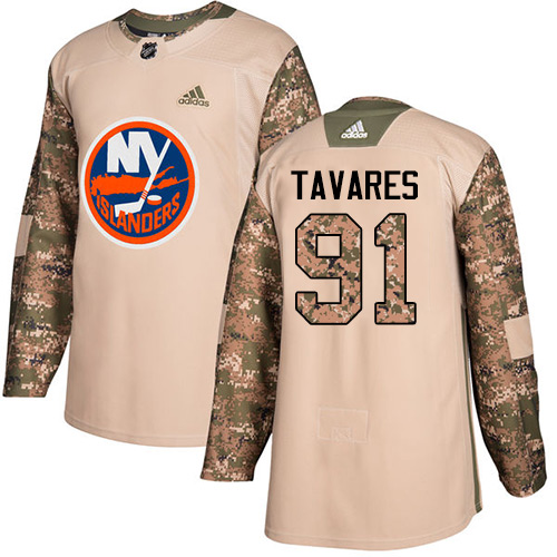 Adidas Islanders #91 John Tavares Camo Authentic 2017 Veterans Day Stitched NHL Jersey - Click Image to Close