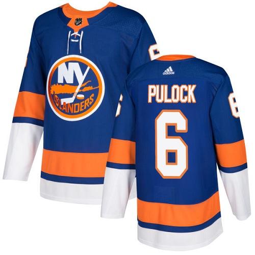 Adidas Islanders #6 Ryan Pulock Royal Blue Home Authentic Stitched NHL Jersey - Click Image to Close