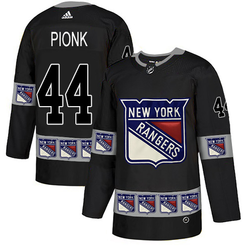 Adidas Rangers #44 Neal Pionk Black Authentic Team Logo Fashion Stitched NHL Jersey - Click Image to Close