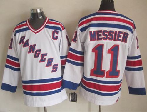 Rangers #11 Mark Messier White CCM Throwback Stitched NHL Jersey - Click Image to Close