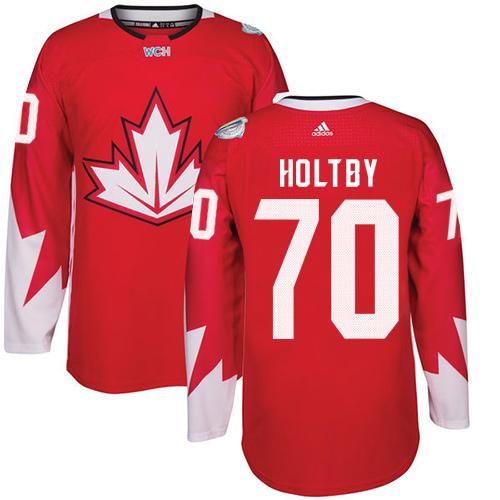 Team CA. #70 Braden Holtby Red 2016 World Cup Stitched NHL Jersey - Click Image to Close