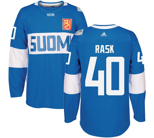 Team Finland #40 Tuukka Rask Blue 2016 World Cup Stitched NHL Jersey - Click Image to Close