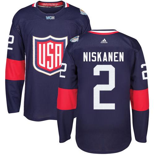 Team USA #2 Matt Niskanen Navy Blue 2016 World Cup Stitched NHL Jersey - Click Image to Close