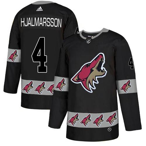 Adidas Coyotes #4 Niklas Hjalmarsson Black Authentic Team Logo Fashion Stitched NHL Jersey - Click Image to Close