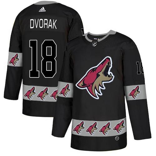 Adidas Coyotes #18 Christian Dvorak Black Authentic Team Logo Fashion Stitched NHL Jersey - Click Image to Close