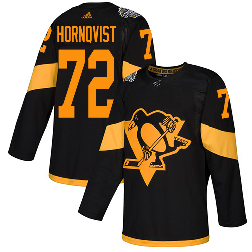 Adidas Penguins #72 Patric Hornqvist Black Authentic 2019 Stadium Series Stitched NHL Jersey - Click Image to Close