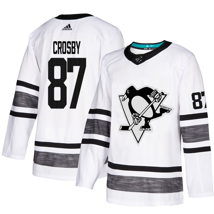 Adidas Penguins #87 Sidney Crosby White Authentic 2019 All-Star Stitched NHL Jersey - Click Image to Close