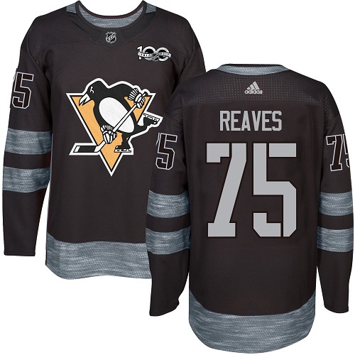 Adidas Penguins #75 Ryan Reaves Black 1917-2017 100th Anniversary Stitched NHL Jersey - Click Image to Close