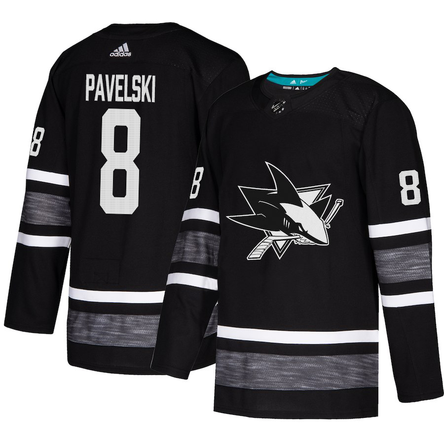 Adidas Sharks #8 Joe Pavelski Black Authentic 2019 All-Star Stitched NHL Jersey - Click Image to Close