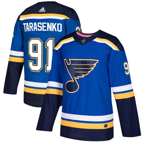 Adidas Blues #91 Vladimir Tarasenko Blue Home Authentic Stitched NHL Jersey - Click Image to Close