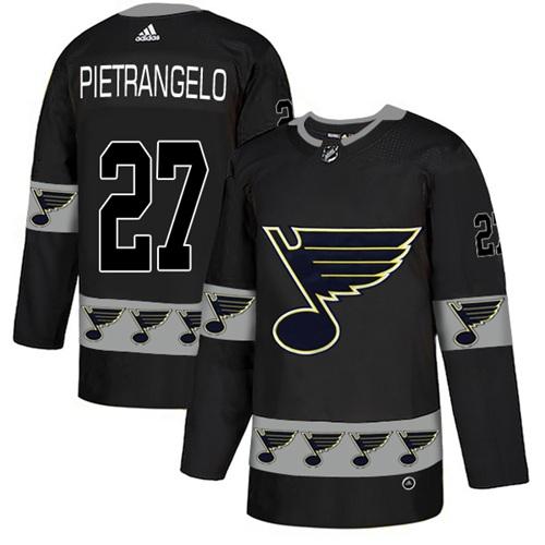 Adidas Blues #27 Alex Pietrangelo Black Authentic Team Logo Fashion Stitched NHL Jersey - Click Image to Close