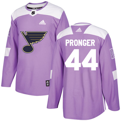 Adidas Blues #44 Chris Pronger Purple Authentic Fights Cancer Stitched NHL Jersey - Click Image to Close