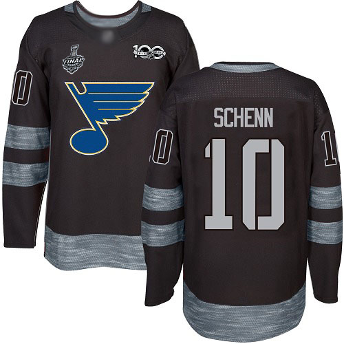 Blues #10 Brayden Schenn Black 1917-2017 100th Anniversary Stanley Cup Final Bound Stitched Hockey Jersey