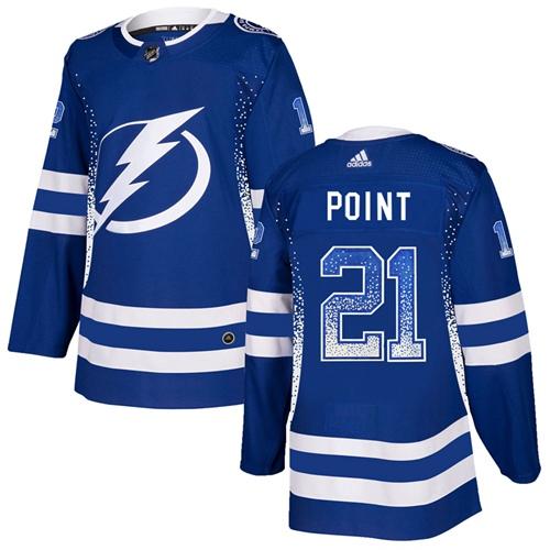 Adidas Lightning #21 Brayden Point Blue Home Authentic Drift Fashion Stitched NHL Jersey - Click Image to Close