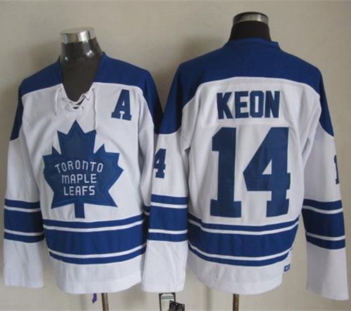 Maple Leafs #14 Dave Keon White CCM Throwback Third Stitched NHL Jersey - Click Image to Close