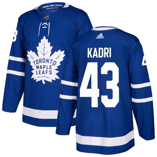 Adidas Maple Leafs #43 Nazem Kadri Blue Home Authentic Stitched NHL Jersey - Click Image to Close