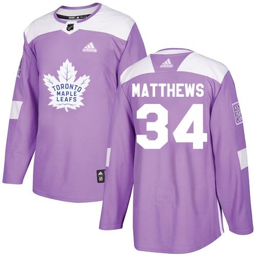 Adidas Maple Leafs #34 Auston Matthews Purple Authentic Fights Cancer Stitched NHL Jersey - Click Image to Close