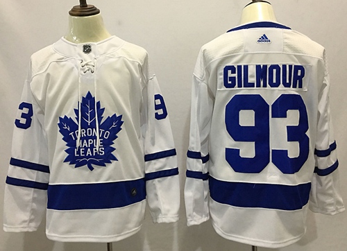 Adidas Maple Leafs #93 Doug Gilmour White Road Authentic Stitched NHL Jersey