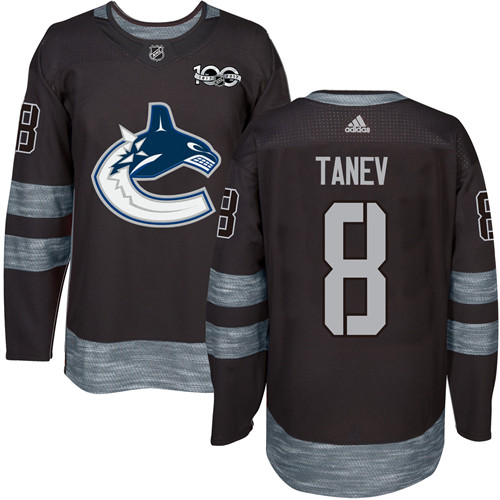 Adidas Canucks #8 Christopher Tanev Black 1917-2017 100th Anniversary Stitched NHL Jersey - Click Image to Close