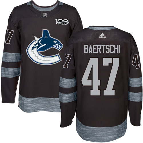 Adidas Canucks #47 Sven Baertschi Black 1917-2017 100th Anniversary Stitched NHL Jersey