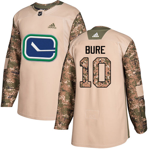 Adidas Canucks #10 Pavel Bure Camo Authentic 2017 Veterans Day Stitched NHL Jersey - Click Image to Close