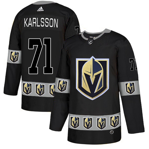 Adidas Golden Knights #71 William Karlsson Black Authentic Team Logo Fashion Stitched NHL Jersey - Click Image to Close