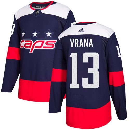 Adidas Capitals #13 Jakub Vrana Navy Authentic 2018 Stadium Series Stitched NHL Jersey - Click Image to Close