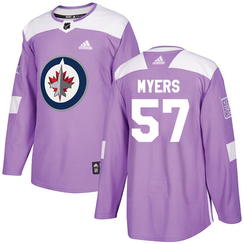 Adidas Jets #57 Tyler Myers Purple Authentic Fights Cancer Stitched NHL Jersey - Click Image to Close