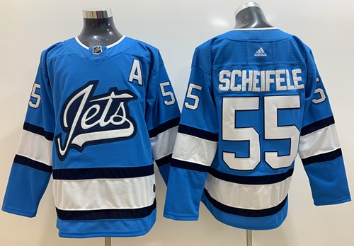 Adidas Jets #55 Mark Scheifele Blue Alternate Authentic Stitched NHL Jersey - Click Image to Close