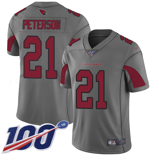 Cardinals #21 Patrick Peterson Silver Men's Stitched Football Limited Inverted Legend 100th Season Jersey - Click Image to Close