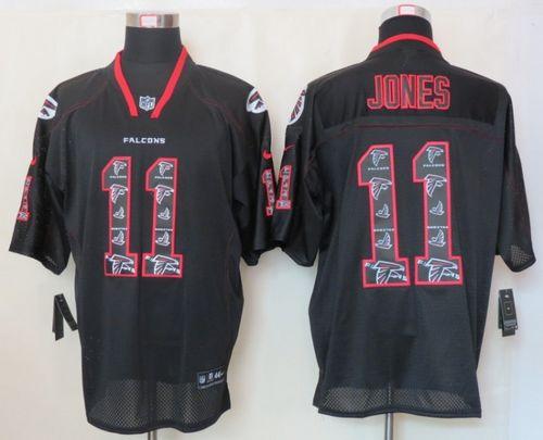 Nike Falcons #11 Julio Jones New Lights Out Black Men's Stitched NFL Elite Jersey - Click Image to Close