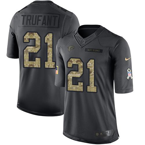 Nike Falcons #21 Desmond Trufant Black Men's Stitched NFL Limited 2016 Salute To Service Jersey - Click Image to Close