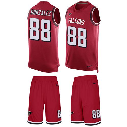 Nike Falcons #88 Tony Gonzalez Red Team Color Men's Stitched NFL Limited Tank Top Suit Jersey