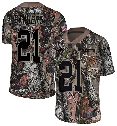 Nike Falcons #21 Deion Sanders Camo Men's Stitched NFL Limited Rush Realtree Jersey