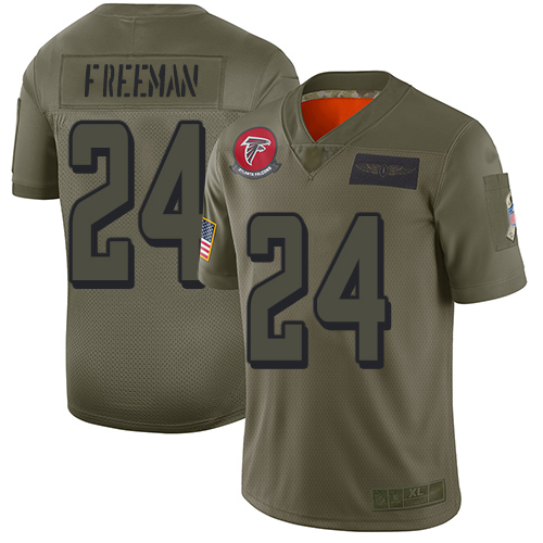 Falcons #24 Devonta Freeman Camo Men's Stitched Football Limited 2019 Salute To Service Jersey - Click Image to Close