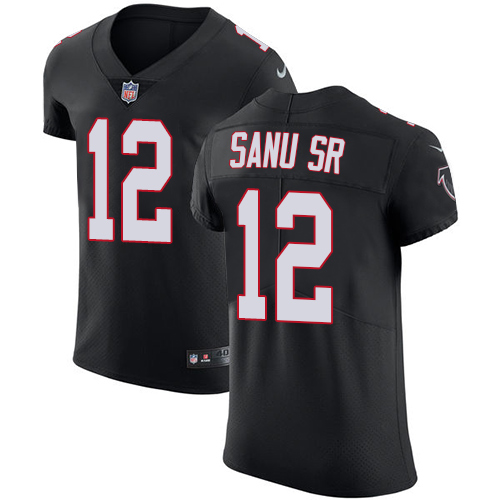 Nike Falcons #12 Mohamed Sanu Sr Black Alternate Men's Stitched NFL Vapor Untouchable Elite Jersey - Click Image to Close